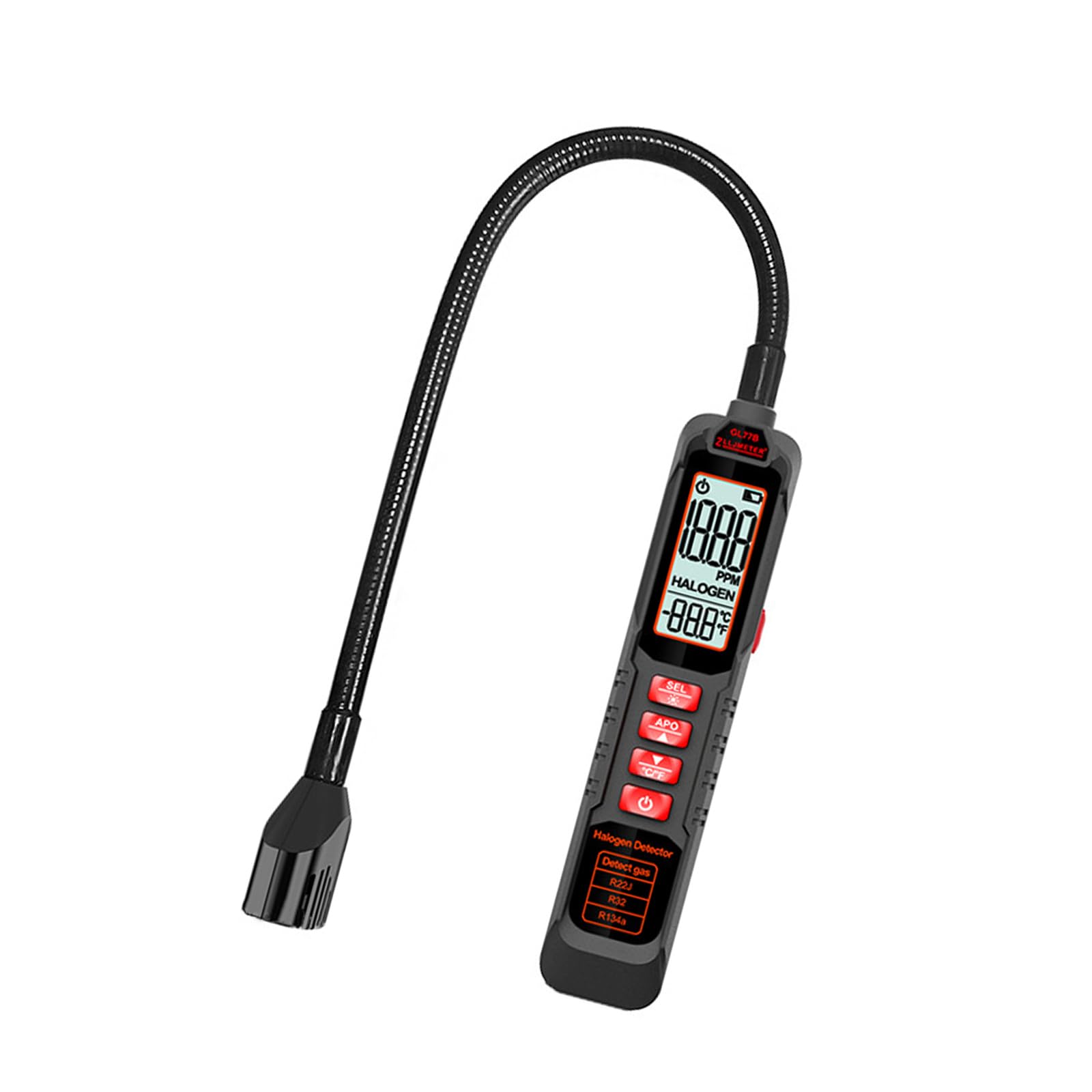 AC Sniffer with Light & Alarm Leak1 0-1000PPM HVAC Leak Detector for CFCs HCFCs, Leak Detector