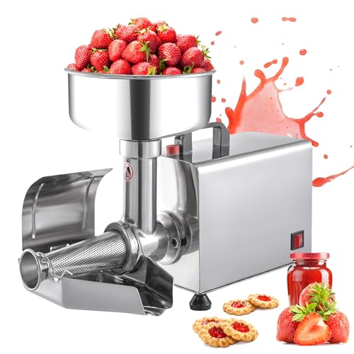 Fresadora eléctrica de tomate, colador de prensa de frutas de alta potencia de 450 W, 150 kg/h, máquina de salsa de acero inoxidable para fresas y tomates, 110 V