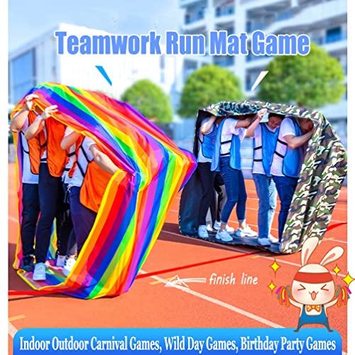 Image of 3PCS Kids Teamwork Game Running Mat, Outdoor Activity Physical Training Colored Oxford Cloth Track, with Storage Bag, 4-20M (Size : Kids-6M /20FT)