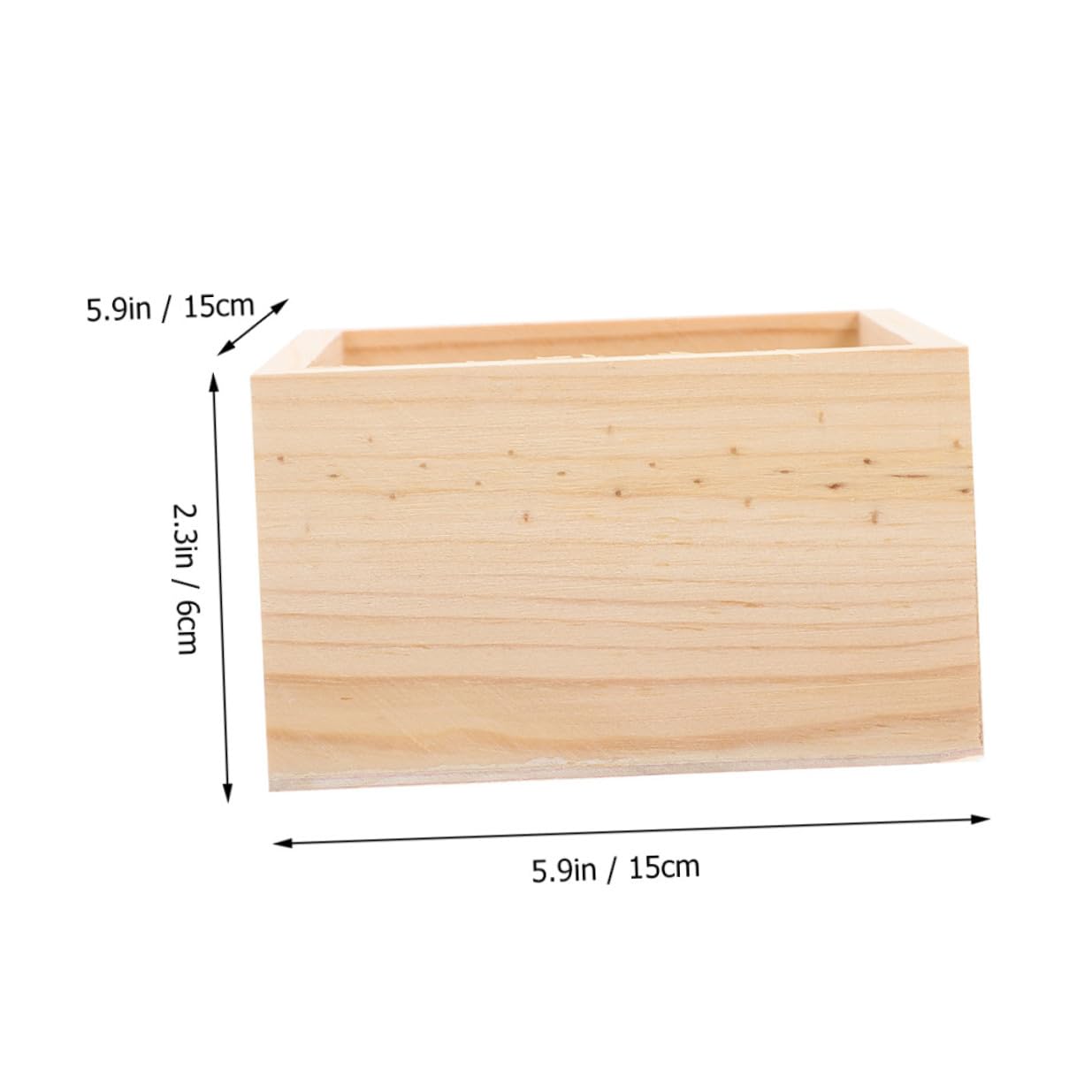 Wielofunkcyjne drewniane pudełka do przechowywania, 15 x 15 x 6 cm, zestaw 4 sztuk, organizer na biurko z naturalnego drewna, do rękodzieła i materiałów biurowych, design bez pokrywki, idealny do