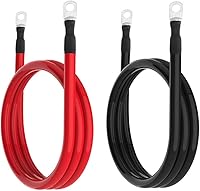 Vista 9 de Cable de batería 6AWG de 12 pulgadas, juego de cables inversores de alimentación de batería con terminales de orejetas de 3/8", calibre 6 x 12