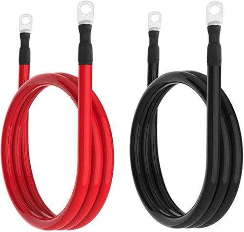 Juego de cables de batería 6AWG 3.3 pies, cable de alimentación de 40 pulgadas, cables de puente de inversor de batería de 40 pulgadas con