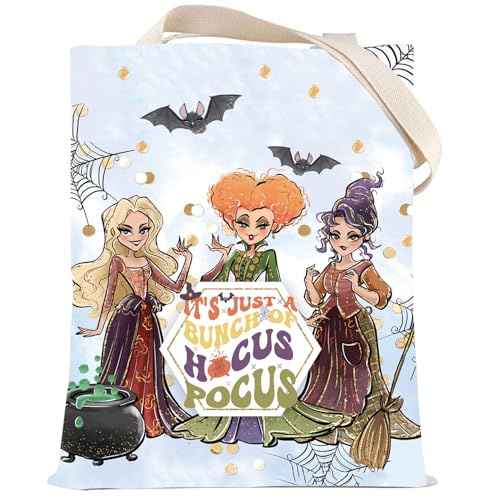 LEVLO Trousse à maquillage avec fermeture éclair pour fans de sorcière avec inscription « It's Just a Bunch Of Hocus », Sac fourre-tout Hocus, Trousse de maquillage