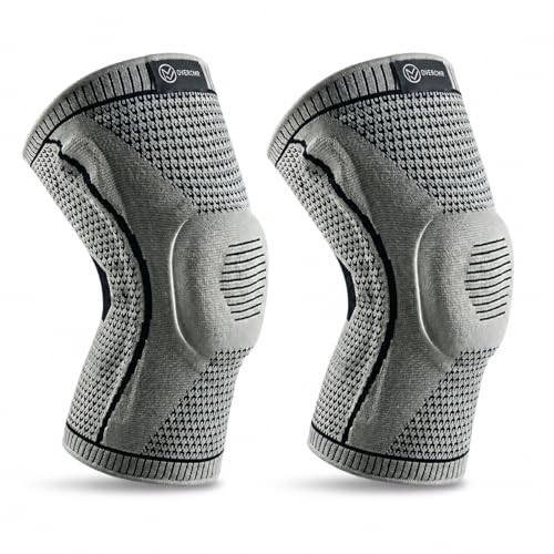 Overcmr Knee Support for Men Gym, Grey, 2 Pack Grey - Pack of 2 - Image 2