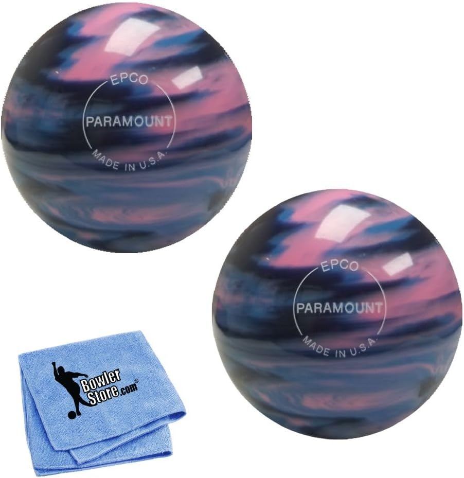 Bowlerstore Products EPCO Duckpin Bowling Balls- Marbleized - Navy, Light Blue & Pink 4 7/8 inch- 3lbs. 12 oz. 2 Balls
