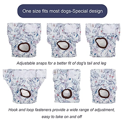 Image of CuteBone Dog Diapers Female Washable Small Medium Large 3 Pack Reusable Doggie Diapers Puppy Period Pants for Doggy Heat Cycle Peeing