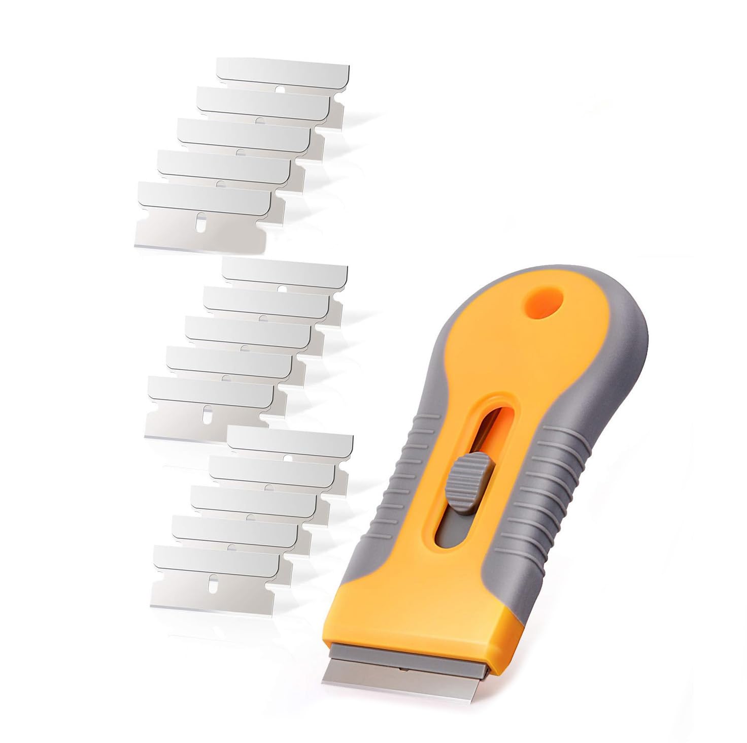 1.5inch Razor Blade Multi-Purpose Cleaner Scraper, Glass & Ceramic Hob Scraper Knife Cleaner, With 15 Replaceable Metal Blades