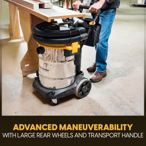 Image of Vacmaster VJE1412SW0201 Beast Professional Series 14 Gal. 6.5 HP Steel Tank Wet /Dry Vac with Cart
