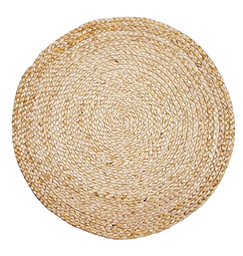 Image of Jute Braided Natural Rug Hand Woven & Reversible for Living Room Kitchen Entryway Rug, Jute Burlap Braided Rag Rug, Farmhouse Rag Rug, Rustic Rug (jutebox, 35cm)