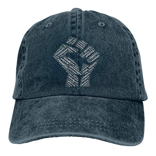 RFTGB Gorras Unisex Accesorios Sombreros Gorras de béisbol Sombreros de Vaquero Civil Rights Black Power Fist March for Justice Denim Baseball Cap, Unisex Vintage Dad Hat, Golf Hats, Adjustable Plain