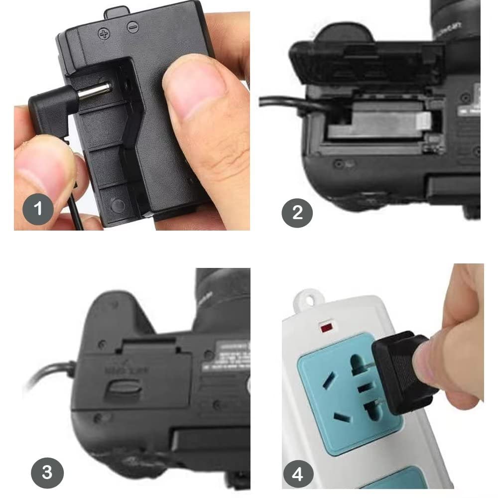 ACK-E10 Cargador Adaptador de alimentación LP-E10 Batería ficticia Compatible con Canon EOS Rebel T3 T5 T6 T7 1100D 1200D 1300D 1500D 2000D,Kiss X50 X70 X80 X90 Cámaras