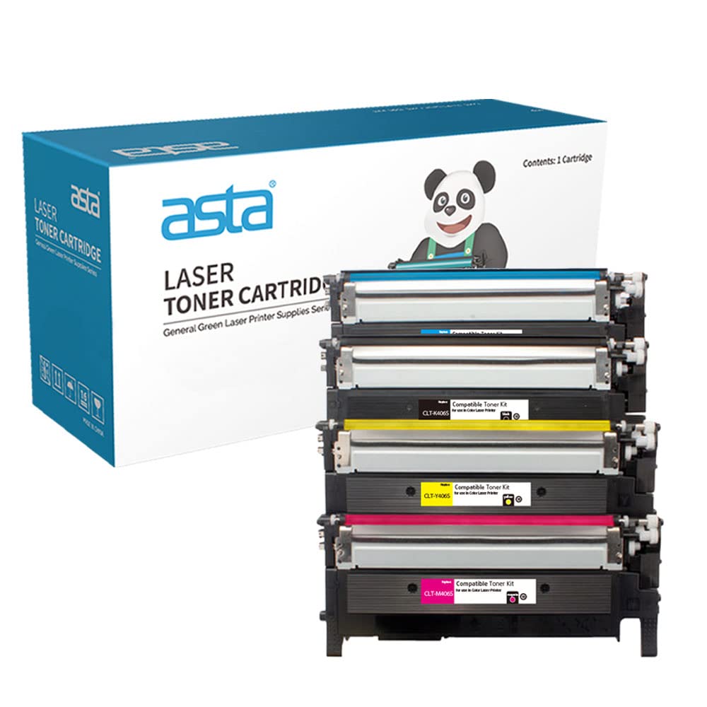 ASTA CLT 406S K C Y M Toner Cartridge Compatible For Samsung CLP 360 365 366 368 SL C410 C460 CLX 3300 3305 3306 Printer CLT-406S Premium Professional Office Consumable (CLT-406S K C M Y)