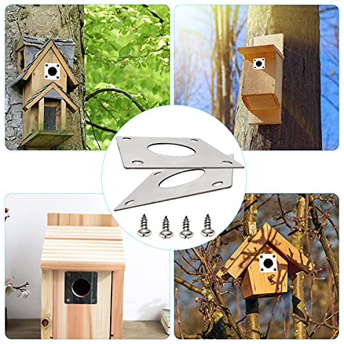 GIAK Spechtschutz Für Nistkasten Flugloch Schutz Spechtschutz 32 mm Zubehör für Nistkasten Vogelhaus Zubehör Enthalten-Schraube-Schraubendreher für Nistkästen Flugloch Schutz