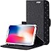 ProCase iPhone Xs Case iPhone X Case, Folio Folding Wallet Case Flip Cover Protective Case for 5.8 inch Apple iPhone Xs (2018) / iPhone X (2017), with Card Holder Kickstand -Black