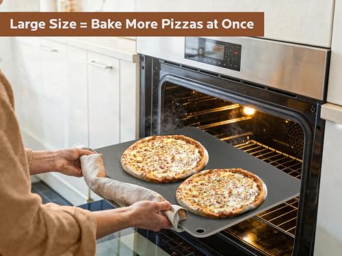 Image of OLEEK pizza steel for oven 20x14 - baking steel for oven - XL steel pizza stone - baking steel pizza - pizza steel baking sheet - pizza baking steel - carbon steel pizza steels