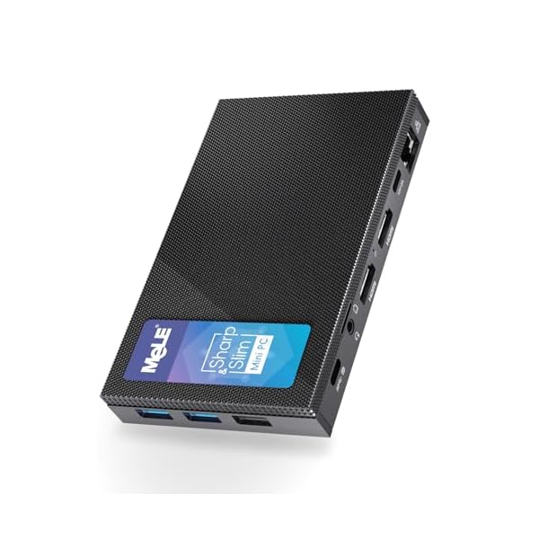 MeLE Mini PC Quieter 4C – 12th Gen N100, Fanless PC, 16GB RAM, 512GB ROM, Win 11 Pro, 2.4/5G Wi-Fi, Full-Functional USB-C, 4K Triple Display Desktop PC on Home, Office, Education, Astrophotography