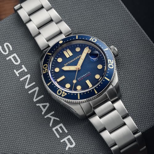 Image of Spinnaker Croft Men's Automatic Dive Watch - Seiko NH35 Movement, 40mm Stainless Steel Case, Water Resistant 150m, Stainless Steel or Leather Strap, SP-510