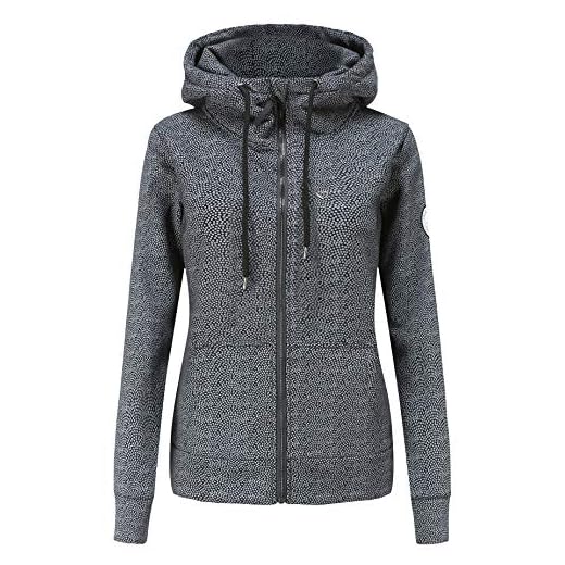 TrendiMax Dam Huvtröjor med Dragkedja Huvjacka Höst Vinter Sportjacka Hoodie Tröja Pullover Toppar Långarmade Svart M