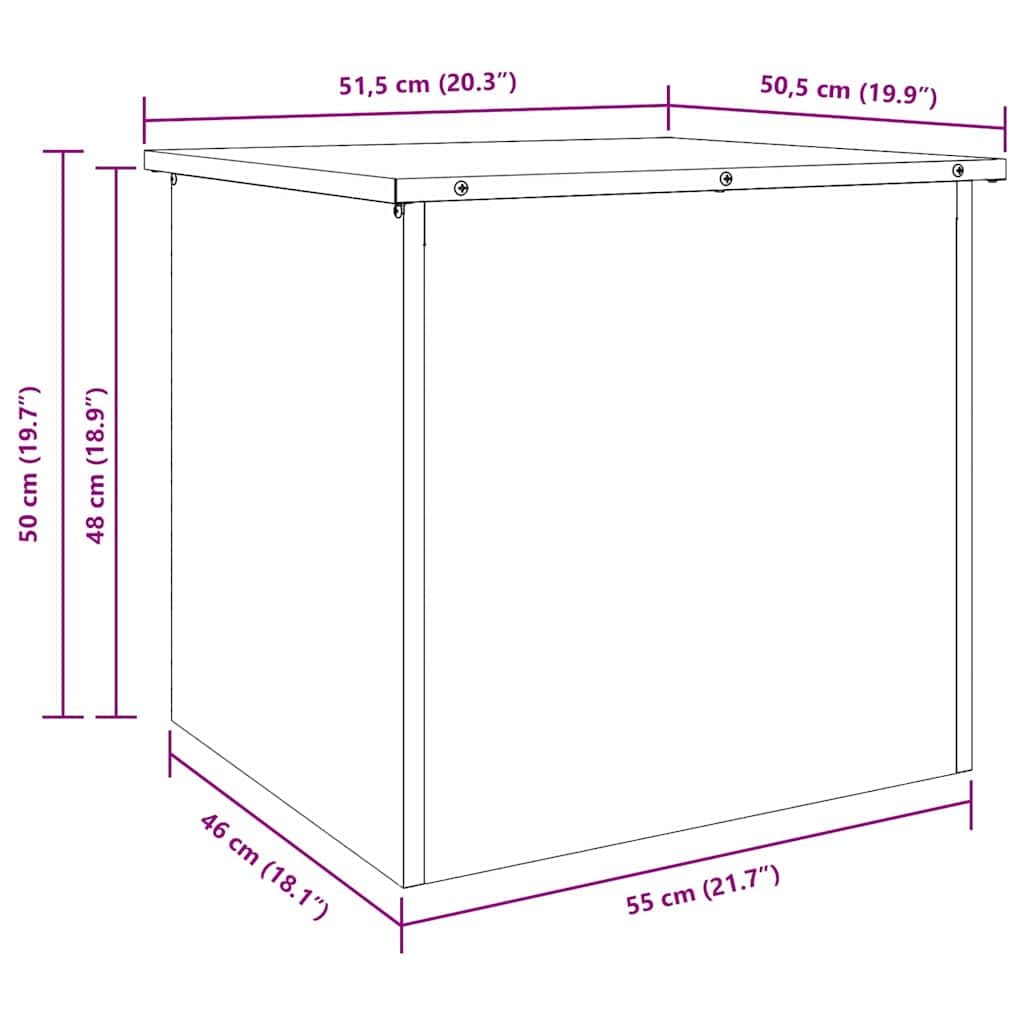 vidaXL Caja de Almacenamiento Exterior Plateado 55 x 50,5 x 50 cm, Caja de Almacenamiento Exterior, Armario Rectangular, Mueble Resistente al Clima, Organizador Industrial para Patio