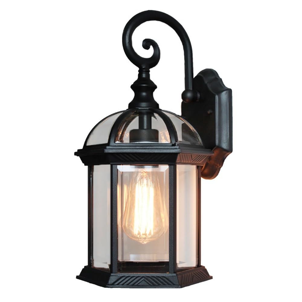 Applique murale d'extérieur noire en verre luminaire pour porche