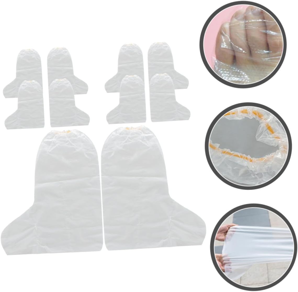 10pcs Disposable Foot Cover Film Transparent Foot for Salon Spa and Home Use for Pedicure Thickened Design