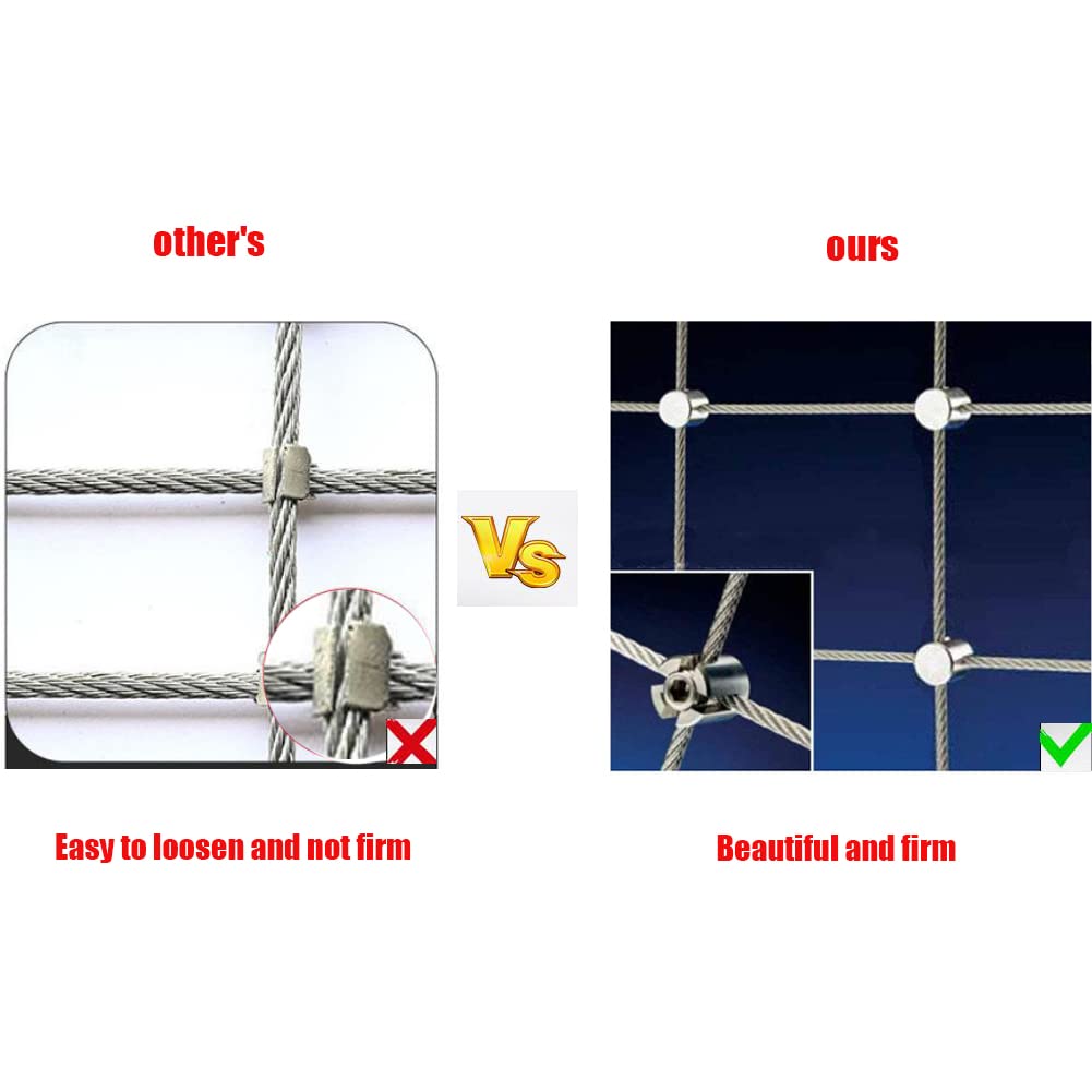 Stainless Steel Cable Railing Cross Cable Clamps for 1/8" Wire Rope Clips Fitting for Wall Trellis System 20pcs