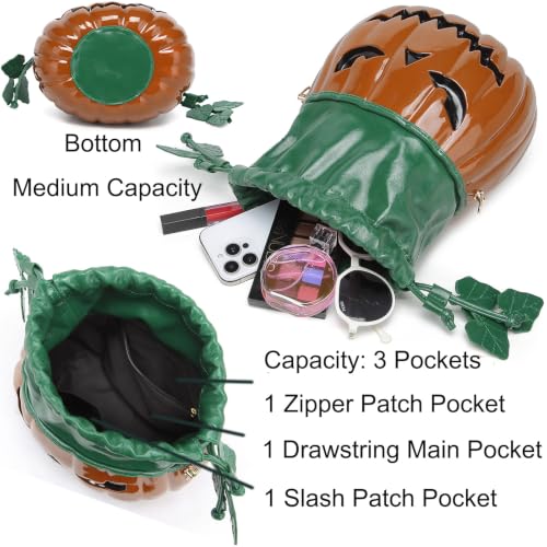 Image of Halloween Pumpkin Purse, Weird Handbag Shoulder Crossbody Bag
