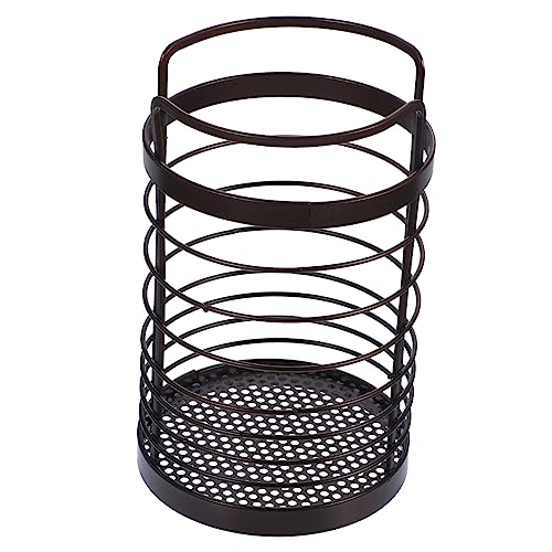 IMIKEYA Soporte Metálico para Utensilios de Cocina con Escurridor de Cubiertos y Organizador de Cucharas Diseño Elegante y Multifuncional para Encimera Material Resistente y Compacto