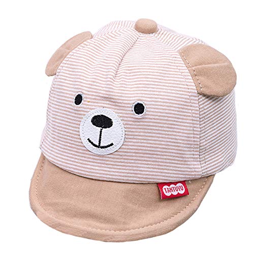 Image of Bonvince Baby Caps Summer Girl Boys Sun Hat with Ear Spring Summer Newborn Baseball Cap Striped Sunhat