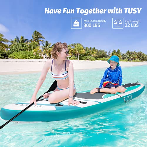 TUSY Inflatable Paddle Boards Inflatable Paddleboards Stand up with SUP Paddle Board Accessories and Carry Bags, Non-Slip Deck, Paddles, Leash and Fin for Surf Standing Boat