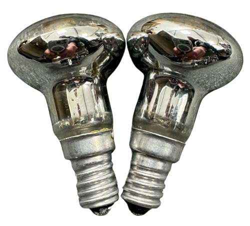 Unibulb R39 E14 30W Lava Lamp Bulbs, 180lm, 220-240V, Small Edison Screw (SES), Dimmable, 2700K (Warm White), Spotlight Incandescent Bulbs (Silver Reflector Base), 4000 Switching Cycles, Pack of 2