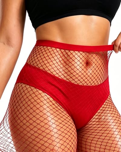 Image of CharnmRose 2 Pairs Women's Footless Fishnet Tights High Waist Fishnets for Women Fishnet Stockings