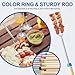 TIPTAP Marshmallow Roasting Sticks Set, 10PCS with Random Colors, Extendable and Reusable Marshmallow Stick, 32IN, Wood Handle, Premium Stainless Steel Smores Skewers for Fire Pit, Bonfire Party