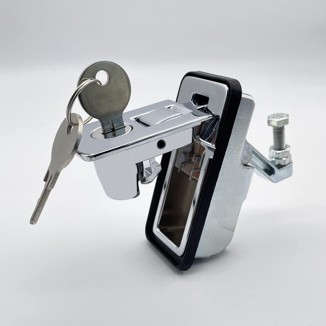 2 Sets Compression Latch with Keys, Adjustable Lever Hand Operated Compression Latch for RV Camper Boat Truck (109mm*56mm, L, Chrome)