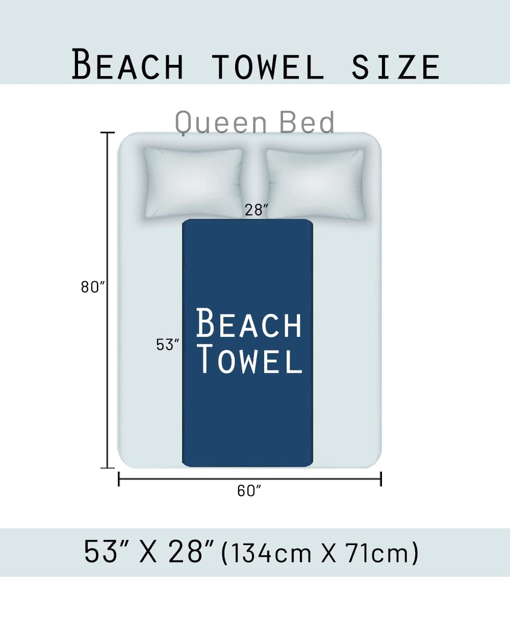 COLORCOMMALL Personalized Custom Beach Towel - 60x30 Inch Microfiber, Mint Tie Dye, Custom Text/Name - View #6