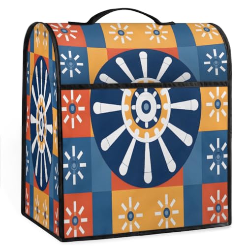 Coffee Maker Cover Geometry Rudder Kitchen Appliance Covers Small Appliance Covers Blender Cover Juicer Cover Dust Covers for Kitchen Appliances with Top Handle and Pockets,Washable,C683