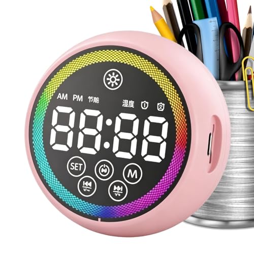 Reloj despertador digital con luz nocturna RGB, reloj despertador doble multifuncional, para dormitorio, mesita de noche, oficina, baño, hotel, hogar, viajes, niños, adultos y personas mayores