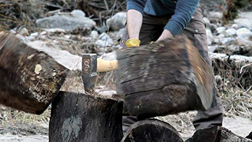 1844 Helko Werk Germany Traditional Saxon - Made In Germany Heavy Duty Splitting Axe For Chopping Firewood And Splitting Logs - Heavy Wood Splitting Axe, Head 6-1/4 Lbs, Handle 31 In. (13588) #TOP6