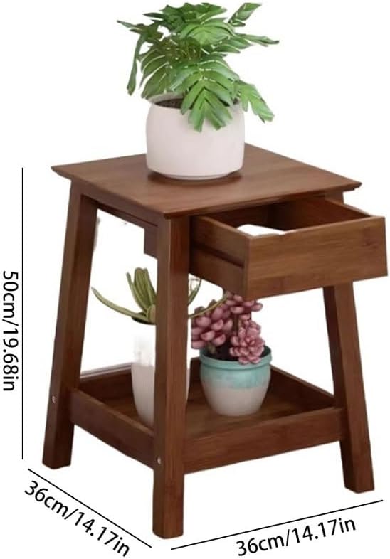 Multi Tiered Plant Stand Indoor Living Room Floor-Standing Plant Rack Indoor Chinese-Style Storage Rack Flower Pot Rack Pothos Flower Rack Corner Outdoor Plant Stand(S:36CMX36CMMX50CM)