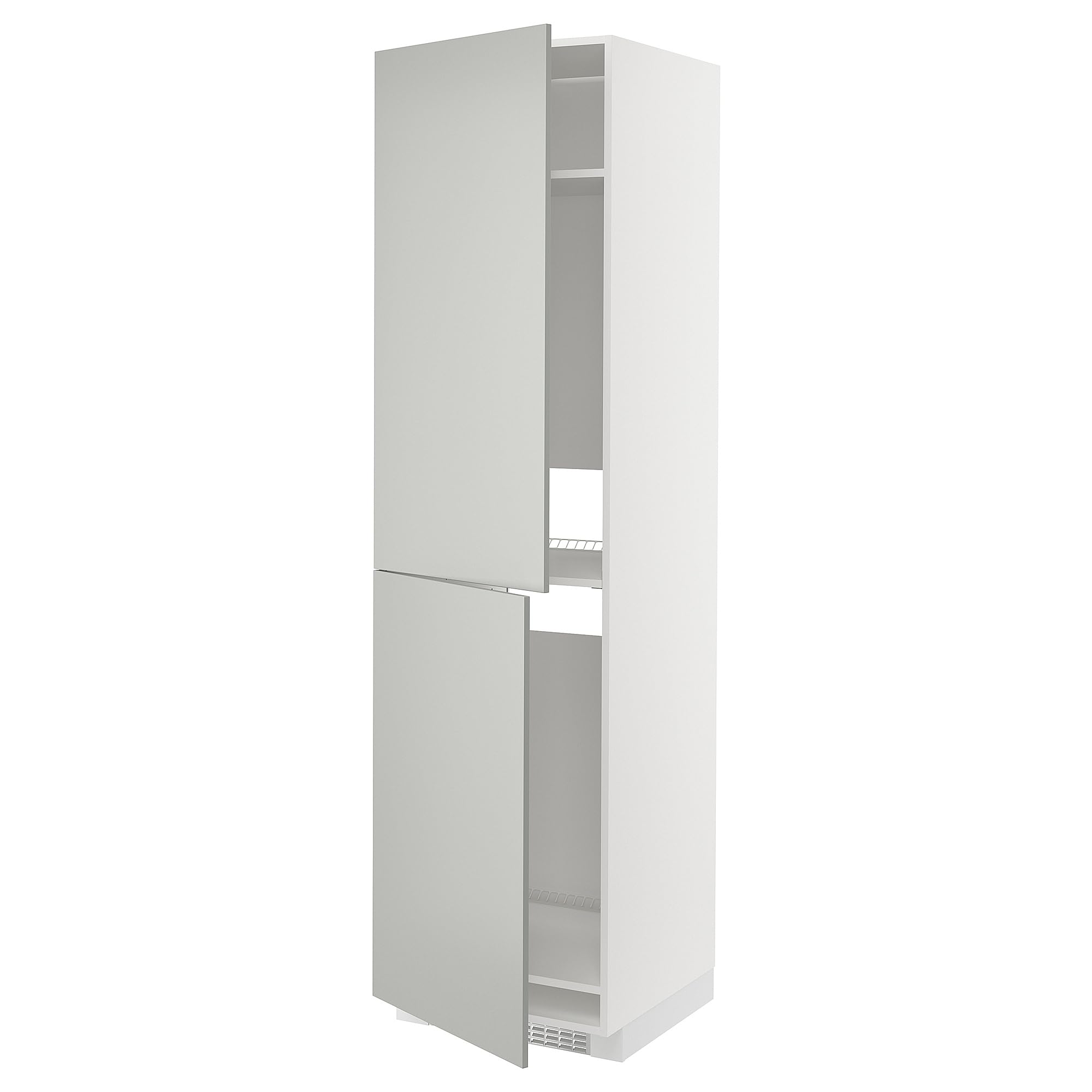 ProTuning METOD Refrigerator/Freezer High Cabinet, White/Havstorp Light Grey, 60x60x220cm