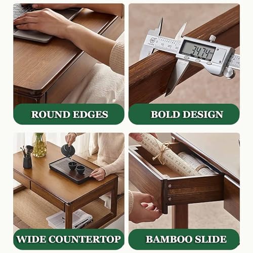 Table de sol compacte japonaise basse meuble de méditation en bois - 8