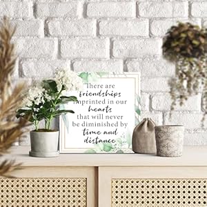 SSQBZU Friendship Wooden Box Sign ‘There Are Friendships Imprinted In Our Hearts That~’ Decor Gifts for Long Distance Best Friend, Besties, BFF Gifts for Birthday, Thanksgiving, Christmas, etc.(071) SSQBZU Friendship Wooden Box Sign There Are Friendships Imprinted In Our Hearts That Decor Gifts for Long Distance Best Friend Besties BFF Gifts for Birthday Thanksgiving Christmas etc071