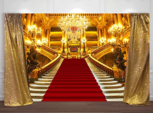 Fondo fotográfico rojo palacio castillo europeo 7x5ft miniatura 3