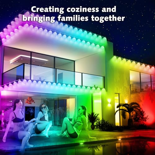 Sinley PERMANENT OUTDOOR LIGHTS-200FT 100Ft Permanent Outdoor Rgb Lights,Ip67 Waterproof Smart Led Eaves Lights With App/Remote Control,For Christmas And All Holiday Decor,Daily And Accent Lighting,House Roof And Garden Lighting thumb #6