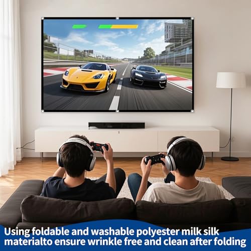 60 Zoll Leinwand Beamer, 16: 9 Beamer Leinwand Projector Screen Projektionsleinwand für Zuhause Büro Schule und Projektionsleinwand Outdoor