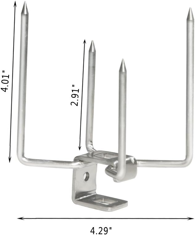 onlyfire 6102 Stainless Steel Grill Rotisserie Forks(1Pair)Fits for er 3/8″ and 5/16