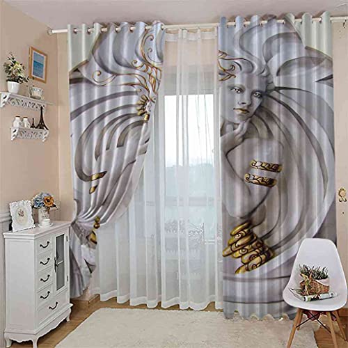 Lot de 2 rideaux occultants polyester thermique isolant 200x160 cm - 4