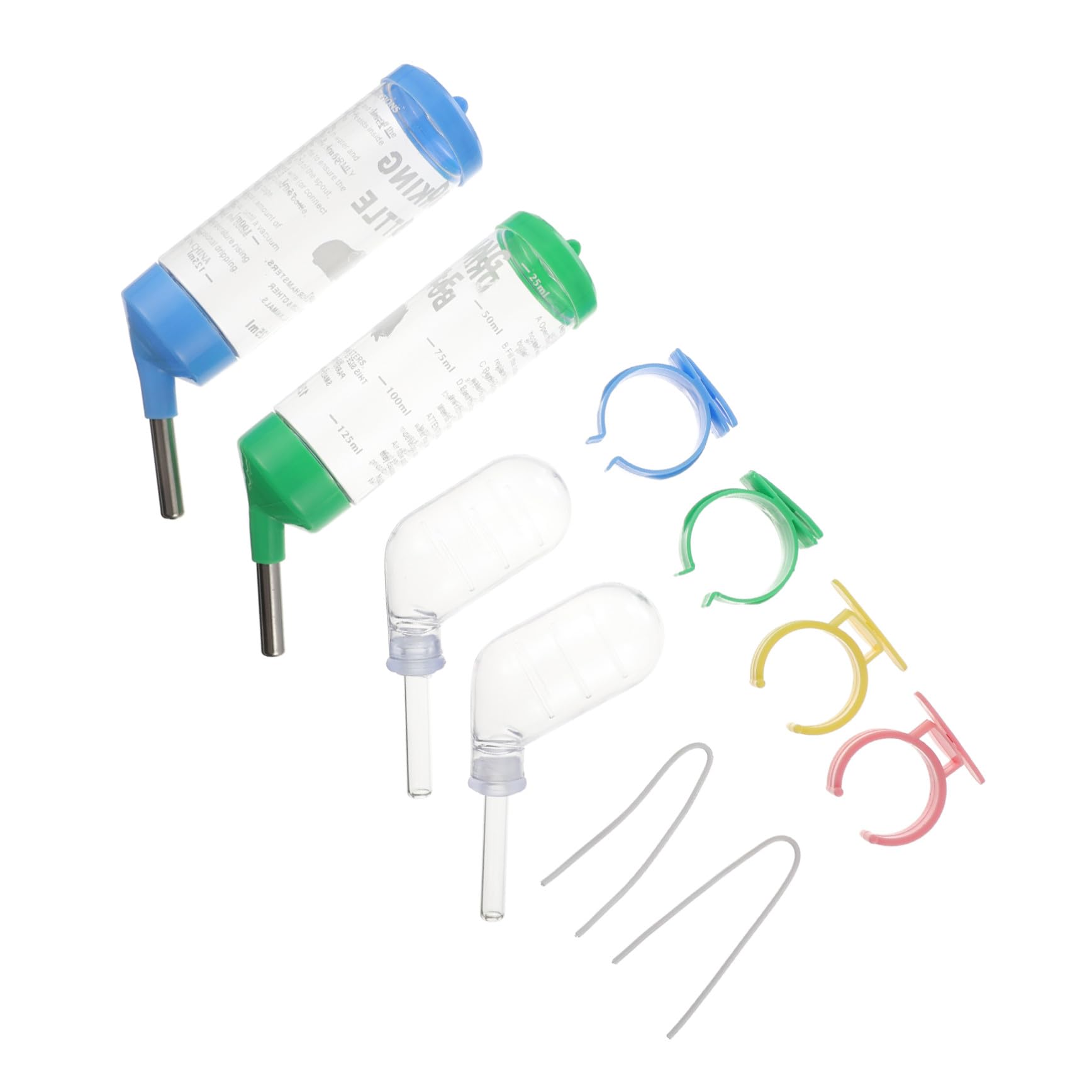 DOITOOL 12pièces Bouteille Eau pour Petits Animaux Abreuvoirs pour Hamsters Hérissons Cobayes Et Rongeurs Étanche Et Anti-Fuite Et Facile à Installer Design Transparent pour