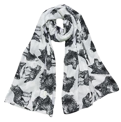 Lina & Lily Wolf Animal Print Women's Scarf Shawl Wrap Lightweight2