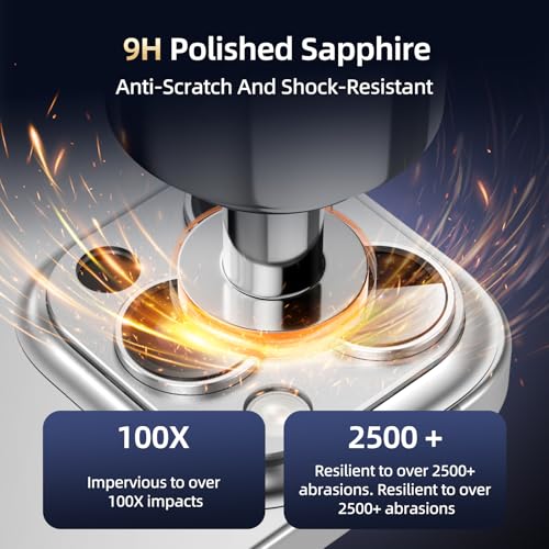 Image of HelloDeere 9H High-alumina Tempered Glass Camera Lens Protector for iPhone 14 Pro Max /14 Pro Lens , Military-Grade Shatterproof with Strong Adsorption, Full Coverage Case-Friendly Cover (Silver, iPhone 14 Pro /14 Pro Max)